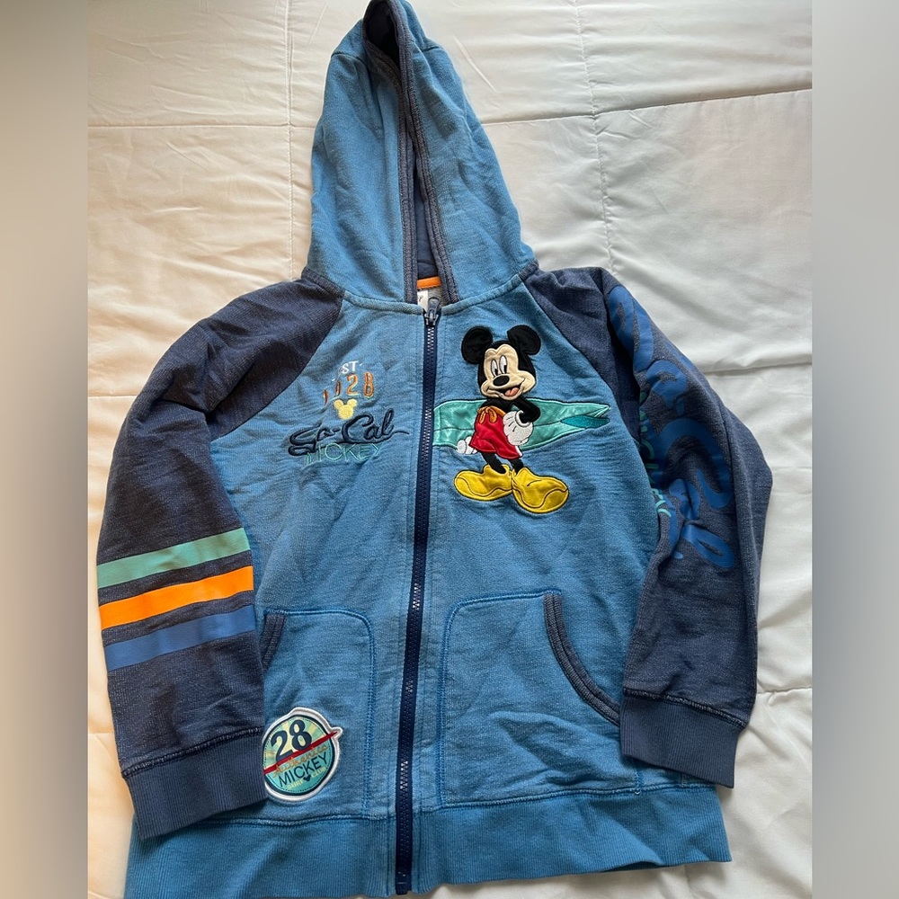 Disney Zip up Mickey Mouse boys cotton lightweight sweatshirt